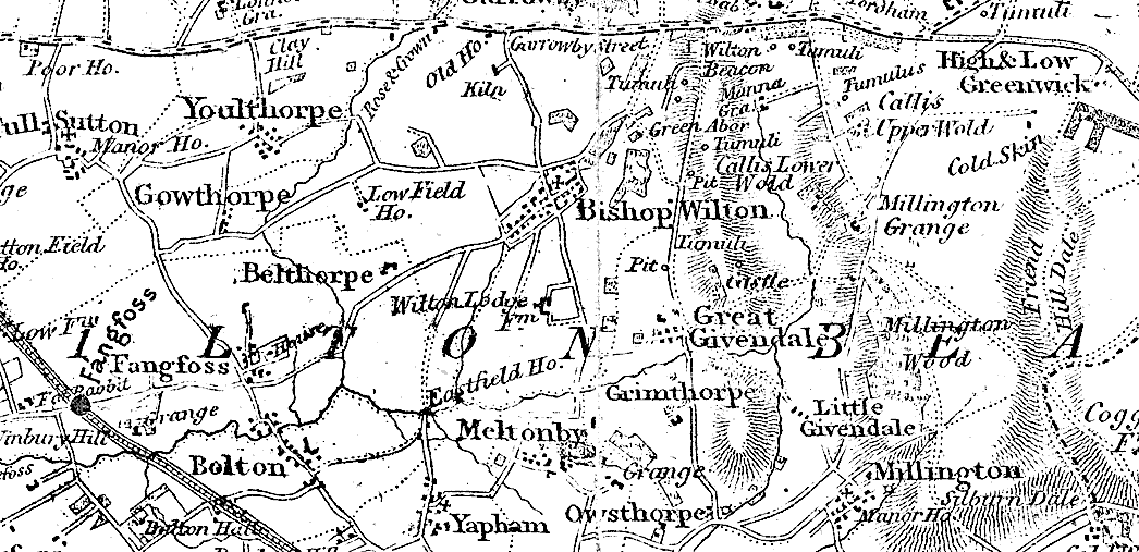 Extract from Bacon's Library Map of Yorkshire