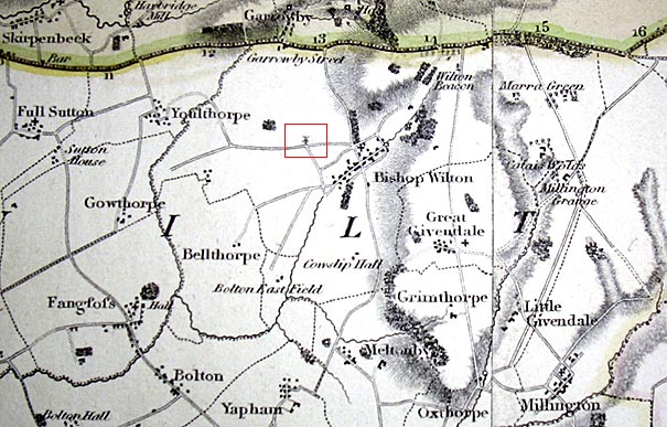 Extract from Greenwood's Map of Yorkshire