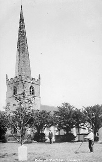 Postcard showing the Vicars Tree in the Churchyard